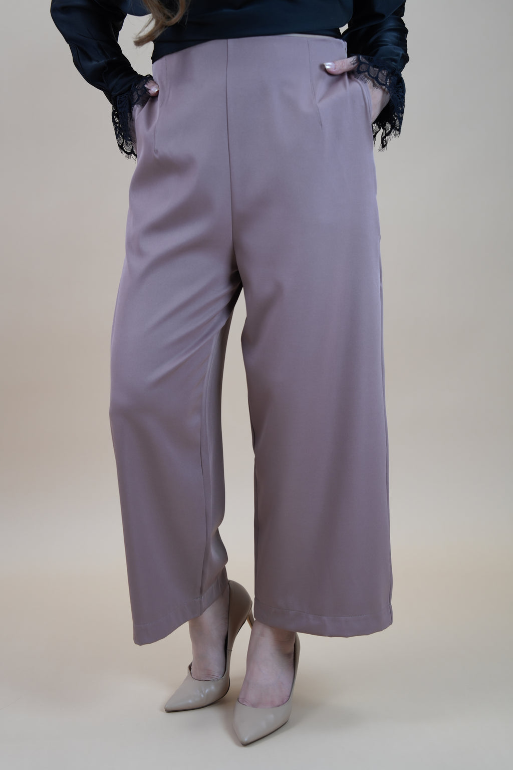 HIGH WAIST PANTS - DUSTY PINK