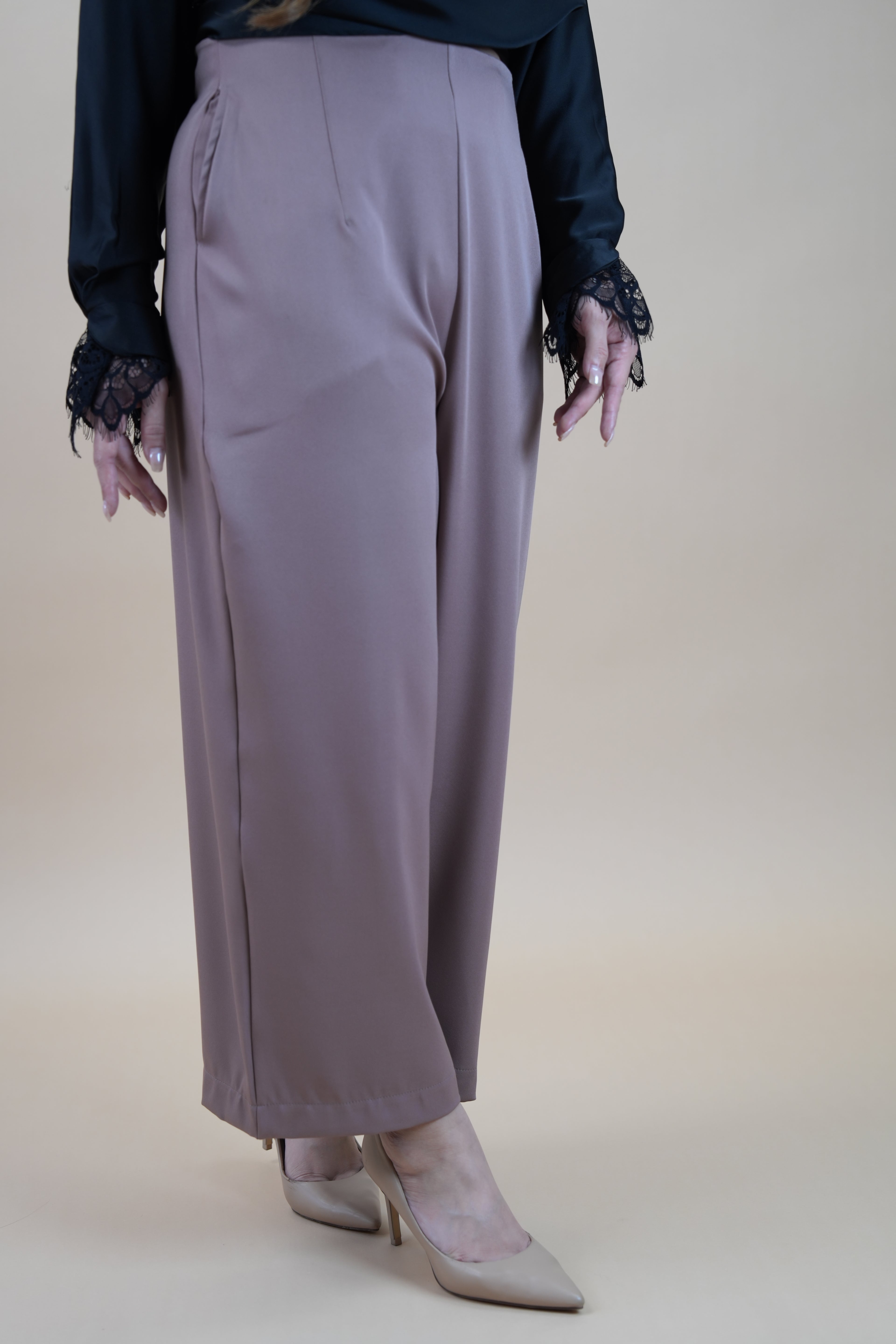 HIGH WAIST PANTS - DUSTY PINK