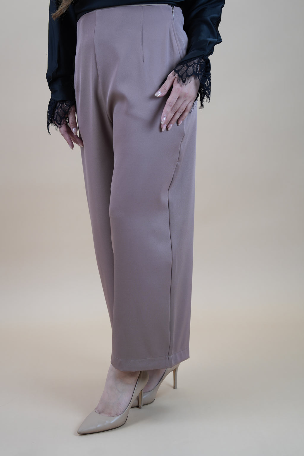 HIGH WAIST PANTS - DUSTY PINK