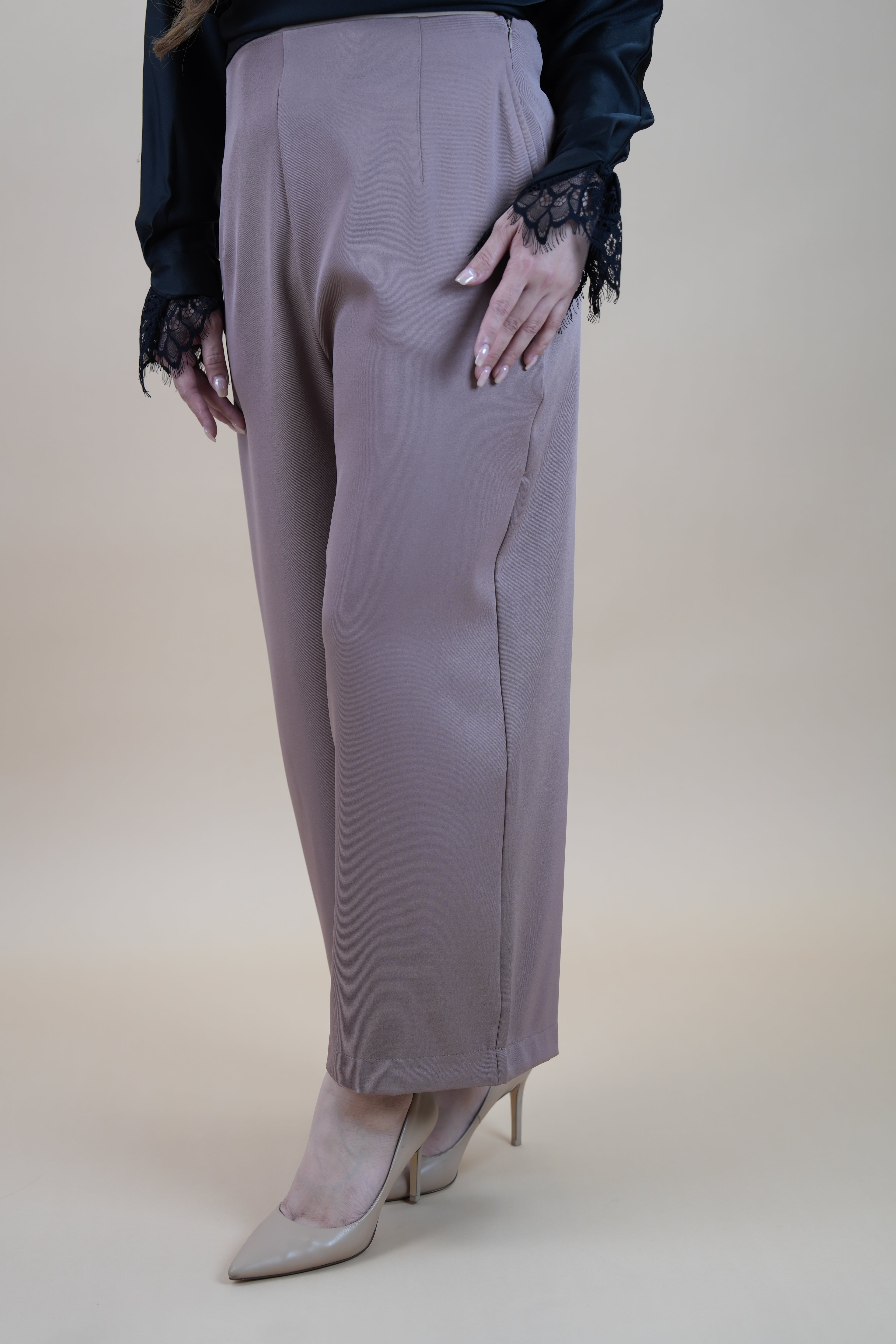 HIGH WAIST PANTS - DUSTY PINK