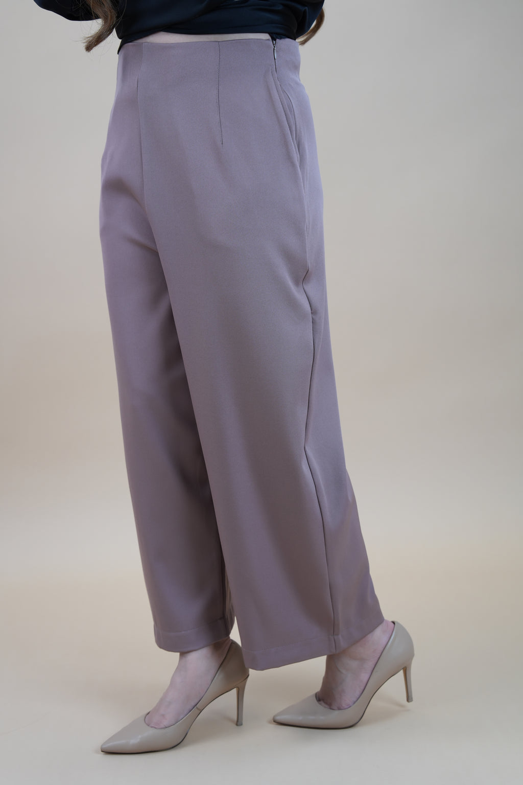 HIGH WAIST PANTS - DUSTY PINK