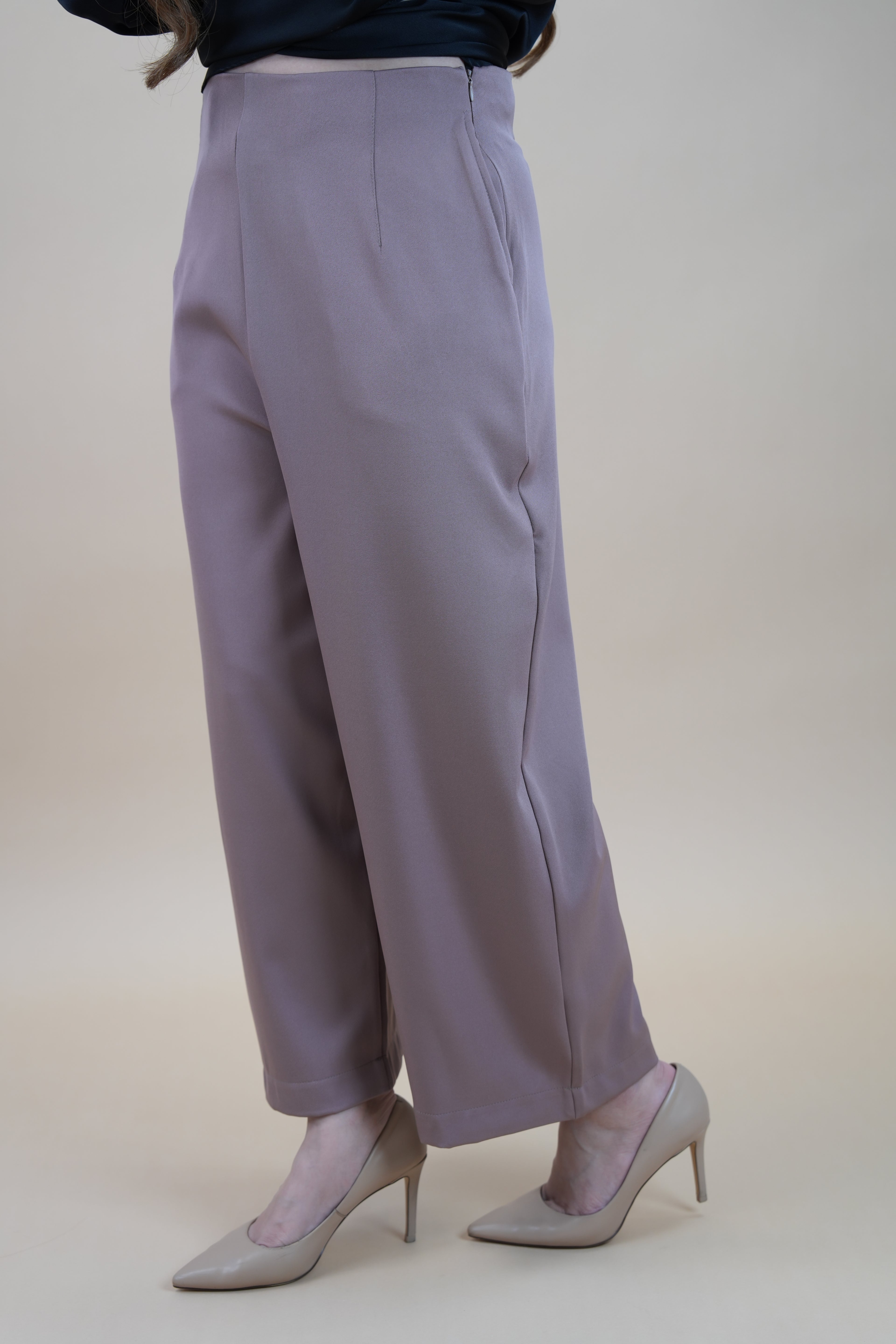 HIGH WAIST PANTS - DUSTY PINK