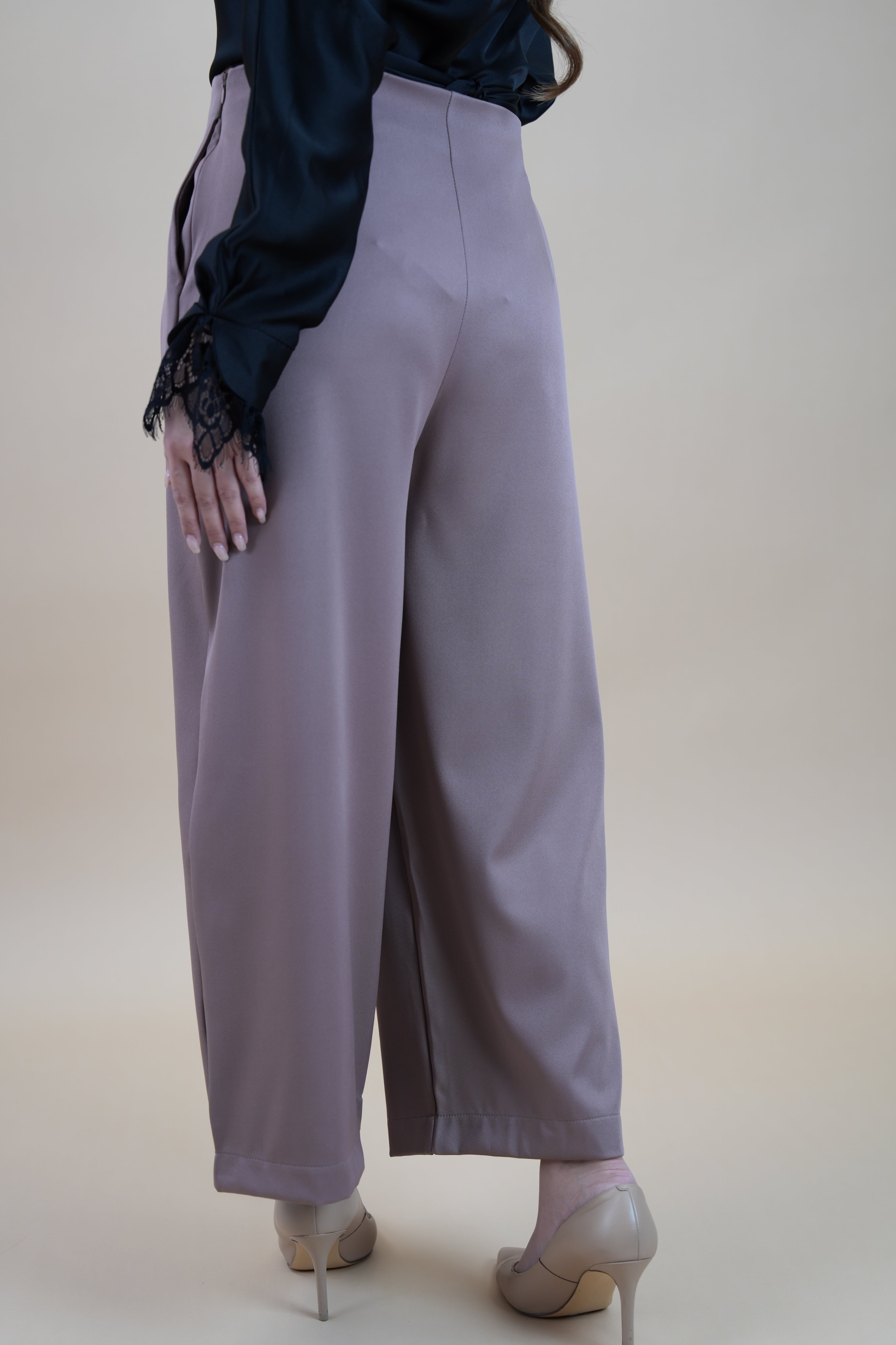 HIGH WAIST PANTS - DUSTY PINK