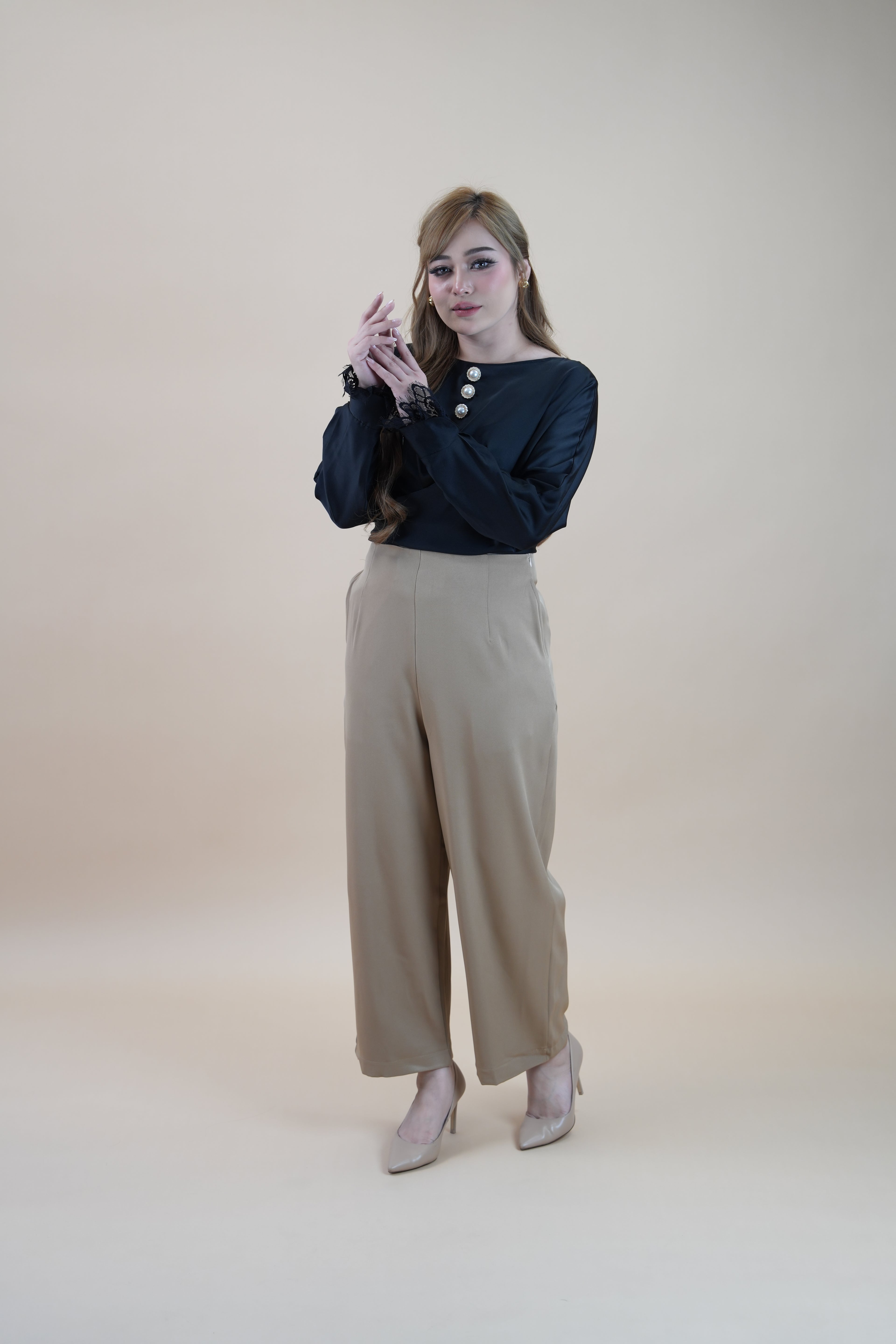 HIGH WAIST PANTS - NUDE