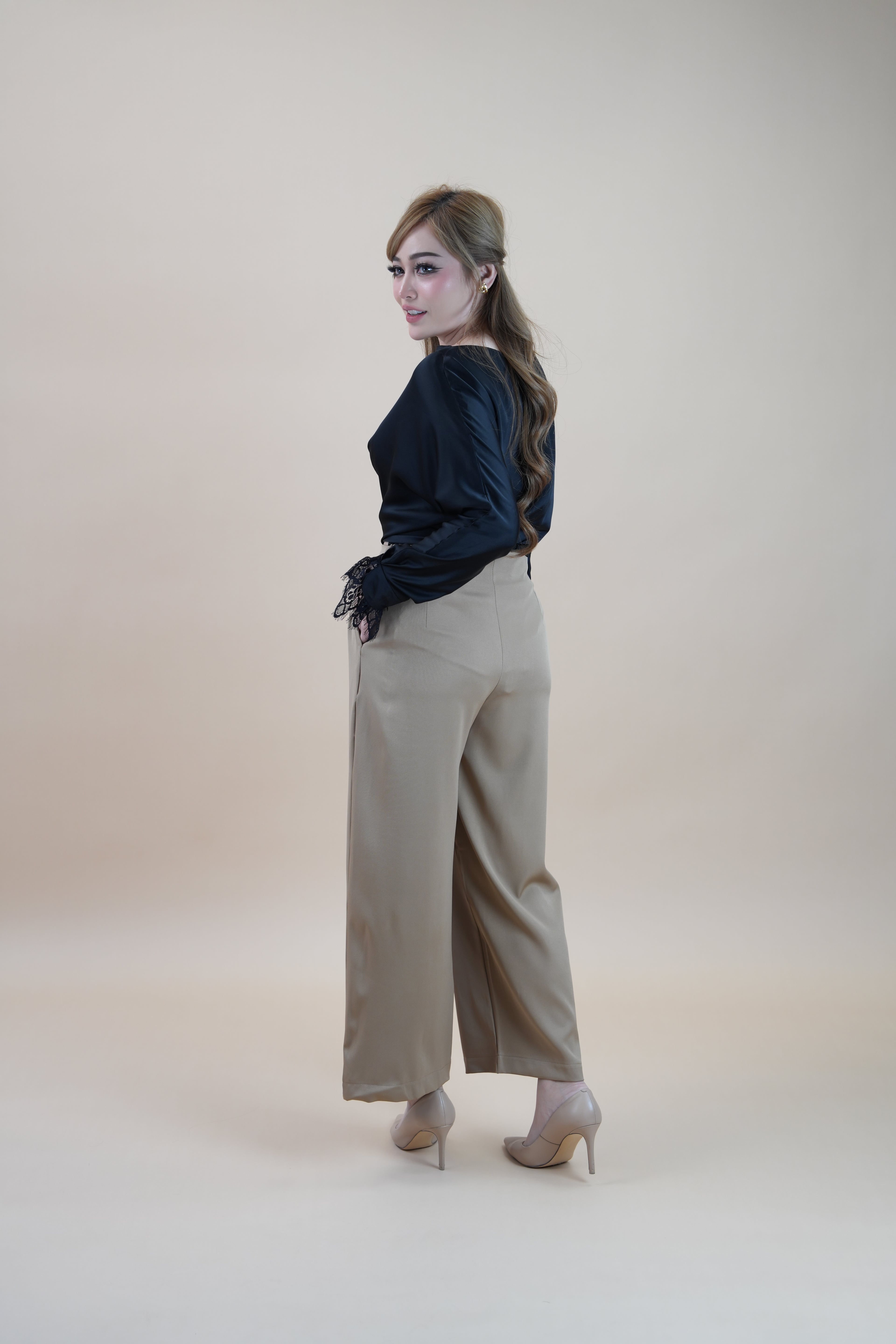 HIGH WAIST PANTS - NUDE