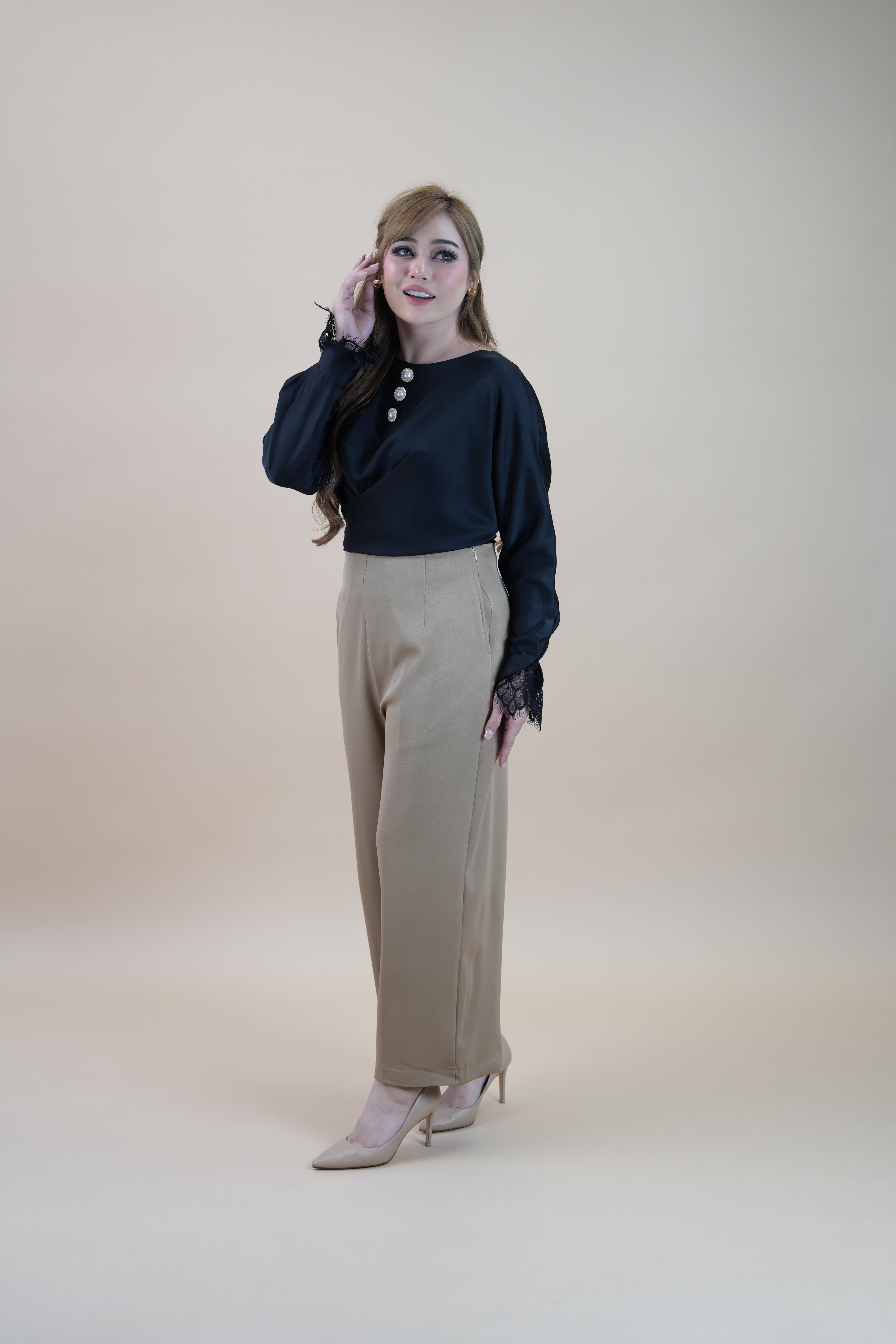HIGH WAIST PANTS - NUDE