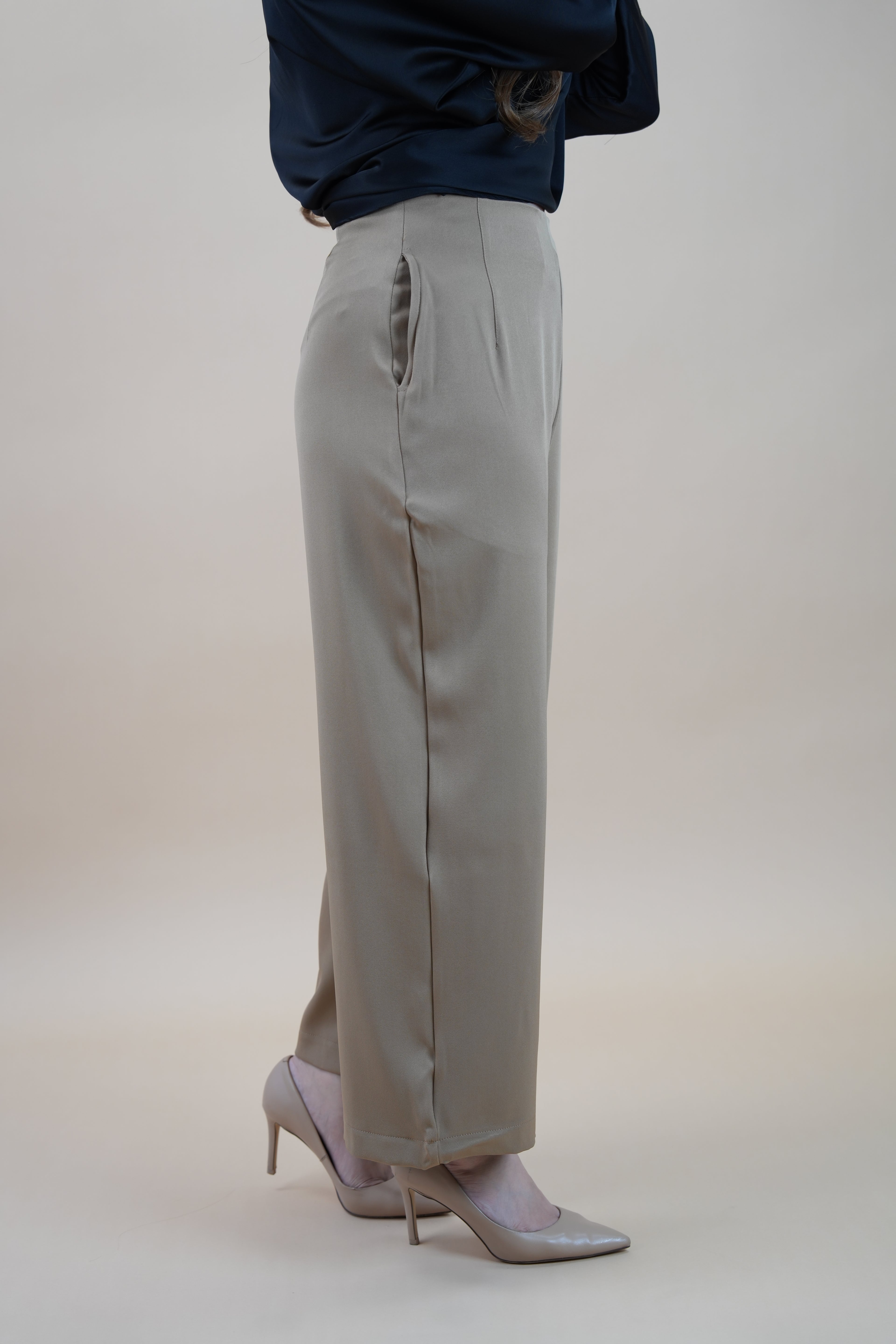 HIGH WAIST PANTS - NUDE